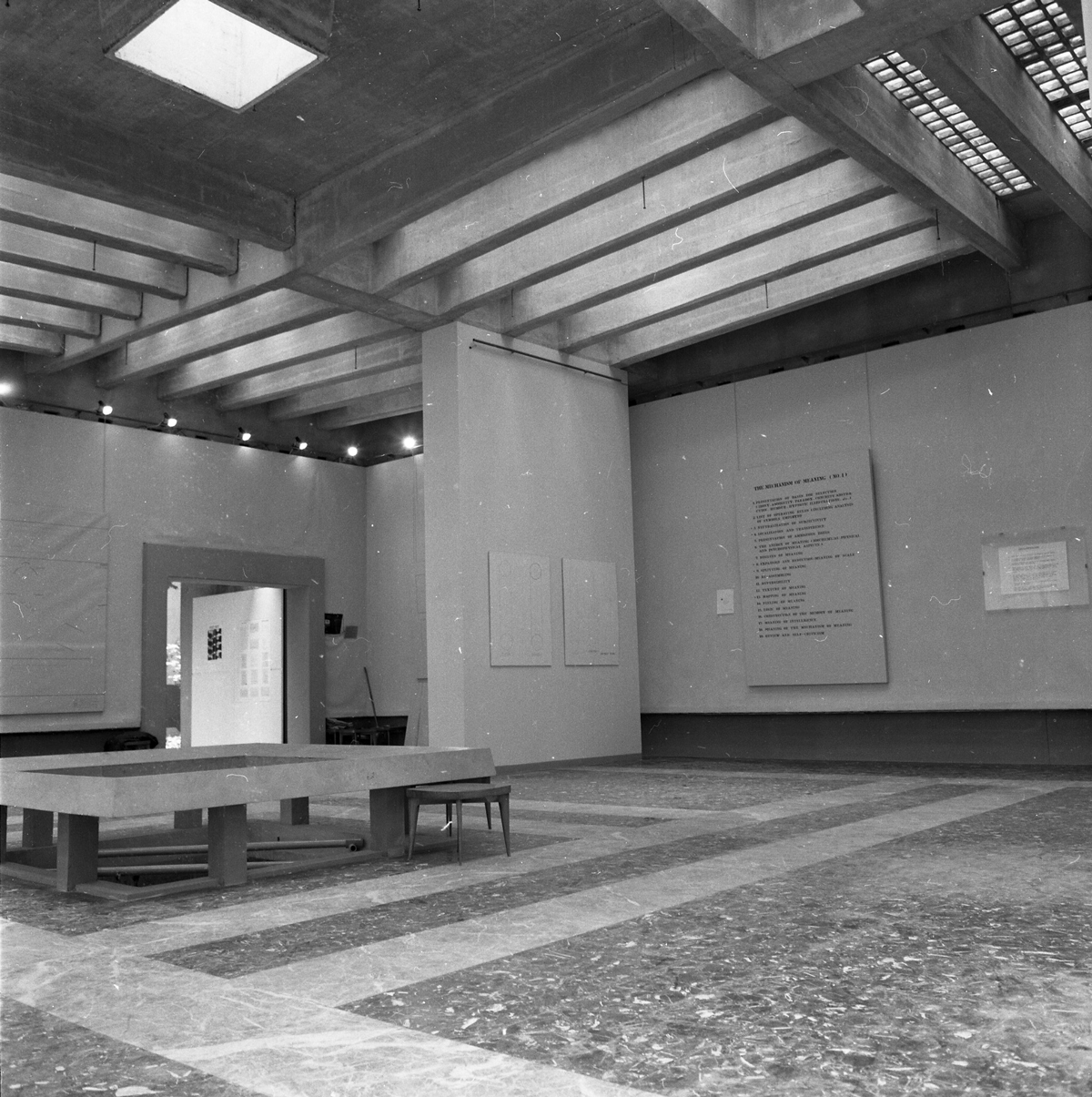 Installation view of Arakawa's exhibition at Venice Biennale, 1970