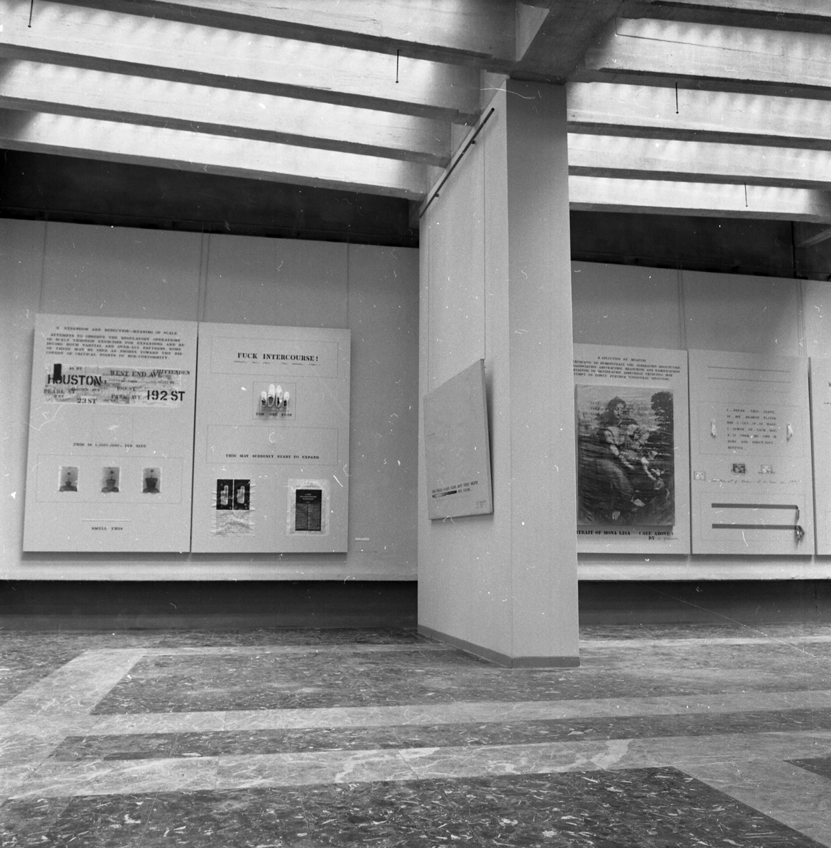 Installation view of Arakawa's exhibition at Venice Biennale, 1970